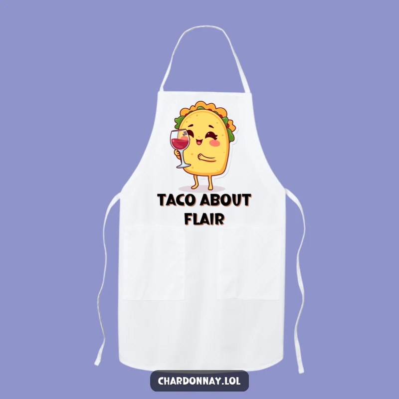 Funny Winking Taco Apron - Comedic Kitchen Wear for Fiesta Chefs