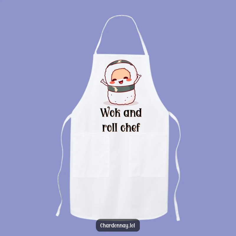 Funny Sushi Roll Apron: Playful Kitchen Gift for Foodie Chefs