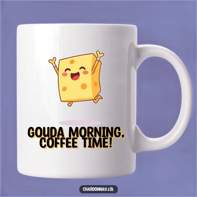 Funny Cheese Mug: Cheerful Leap, Delicious Humor & Perfect Gift!