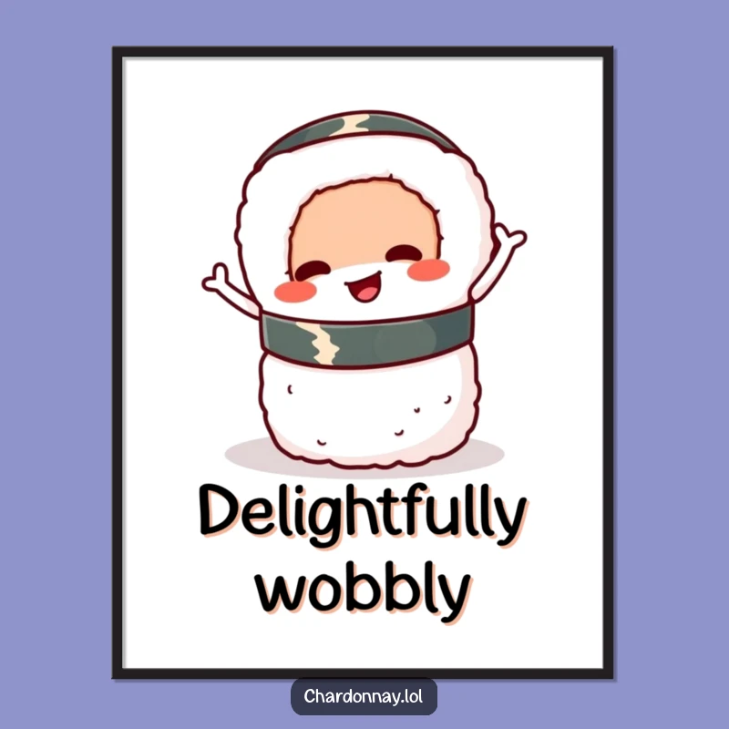 Funny Sushi Roll Digital Art Print: Instant Delightful Wall Decor