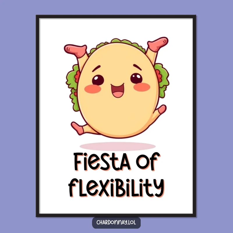 Funny Taco Splits Digital Art Print: Instant Fiesta Wall Decor