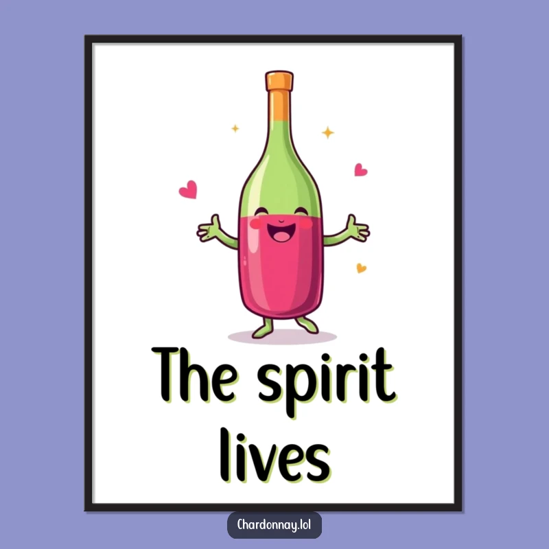Funny Dancing Wine Bottle Digital Art - Instant Comedic Download for Wine Lovers