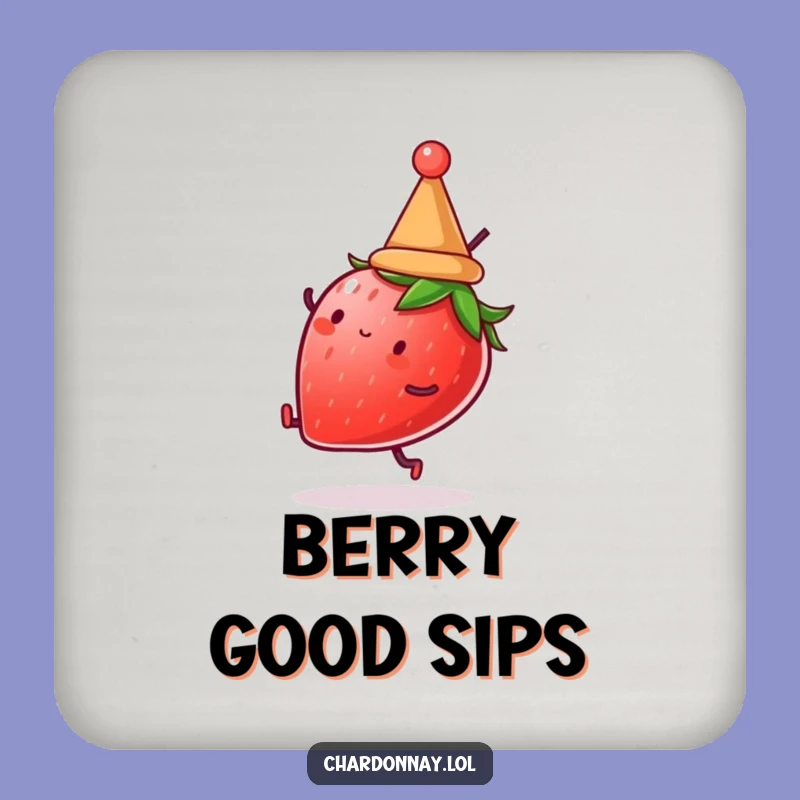 Funny Strawberry Cartwheel Coaster: Protect Tables with Fruit Fun