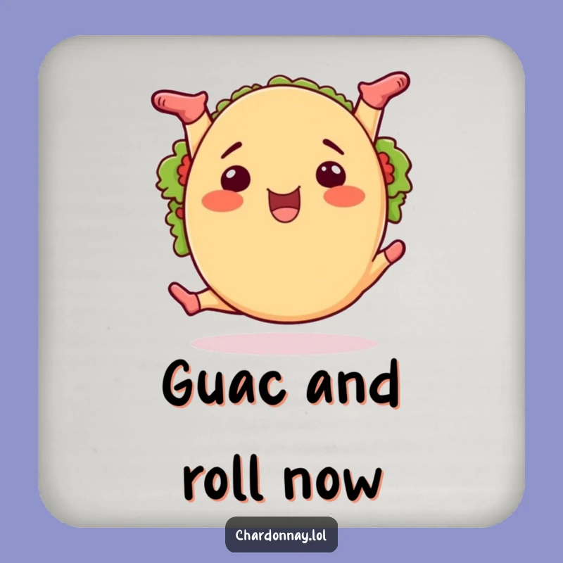 Funny Taco Splits Drink Coaster: Protect Surfaces with Zesty Charm