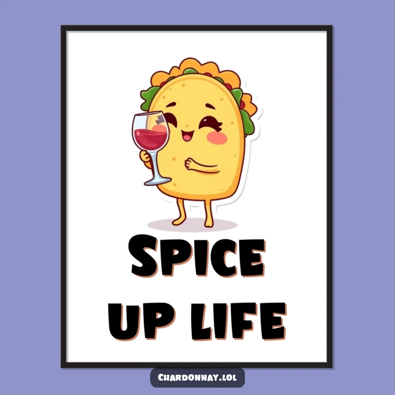 Funny Winking Taco Poster - Whimsical Wall Art for Fiesta Decor