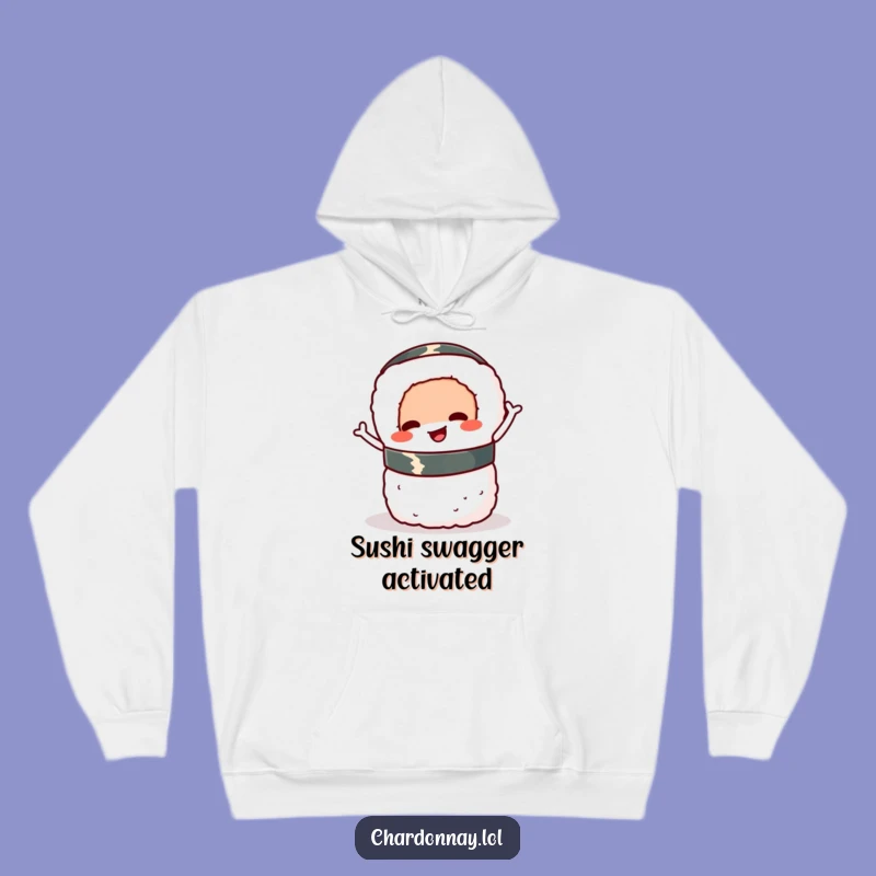 Funny Sushi Roll Hoodie: Cozy and Comical Cartoon Sushi Gift
