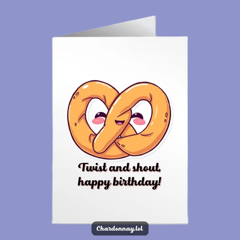 Free Printable Birthday Card: Twisted Pretzel Fun, Funny Shape Surprise Downloadable