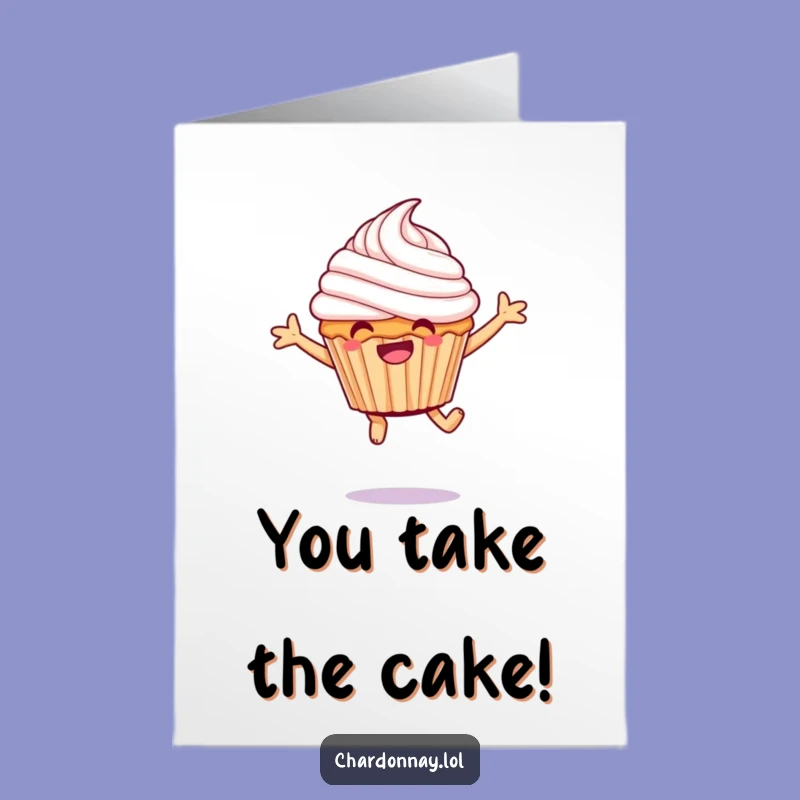 Free Printable Congrats Card: Giggling Cupcake Celebration Funny Downloadable Gift for Any Occasion