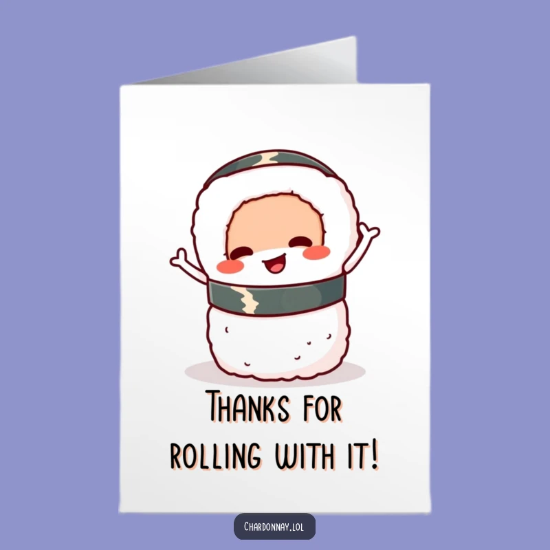 Free Printable Sushi Thank You Card: Wiggling Thanks - Humorous Downloadable