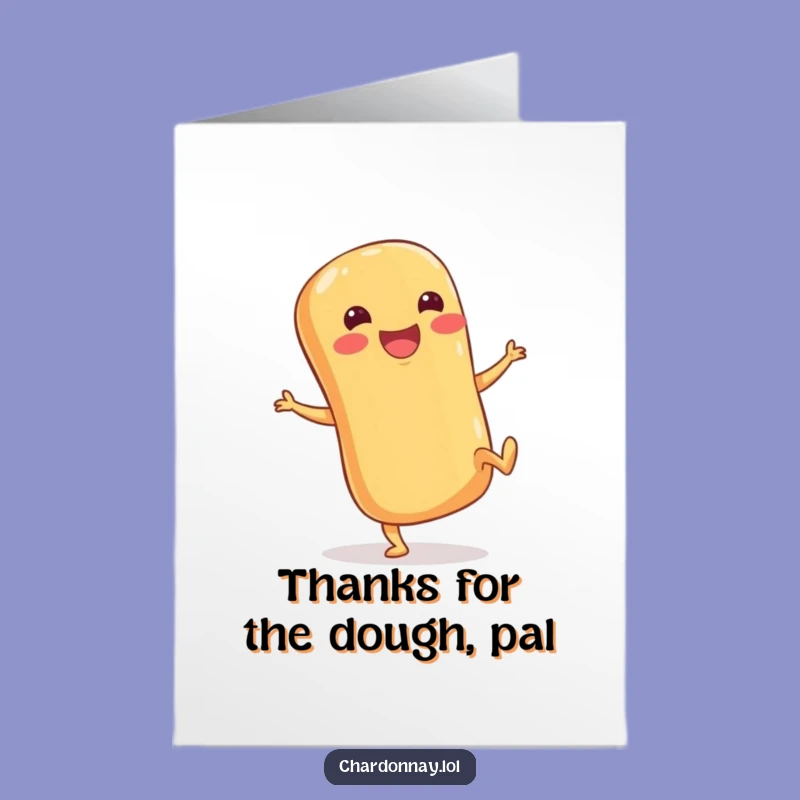 Free Printable Thank You Card: Baguette Kicking Heels, Funny Downloadable Gift of Gratitude