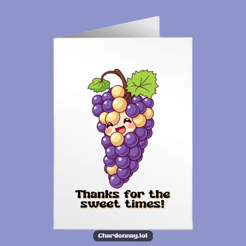 Free Printable Thank You Card: Giggling Grape Gratitude, Funny Downloadable Appreciation