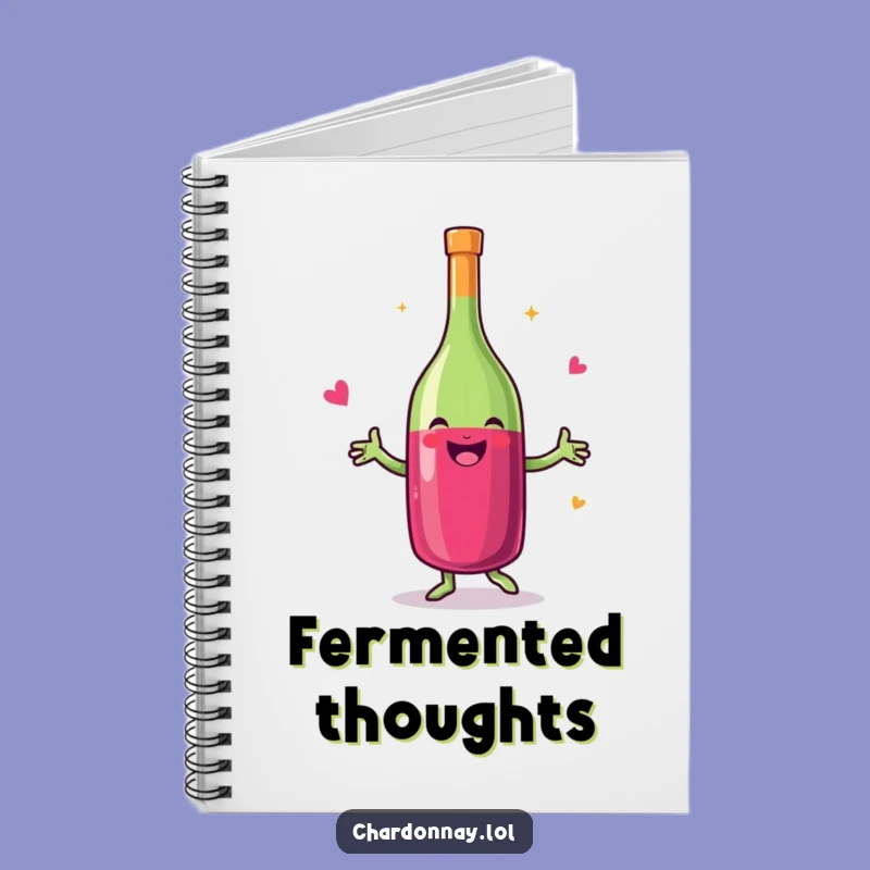 Funny Dancing Wine Bottle Notebook - Jot Down Ideas with Comedic Flair