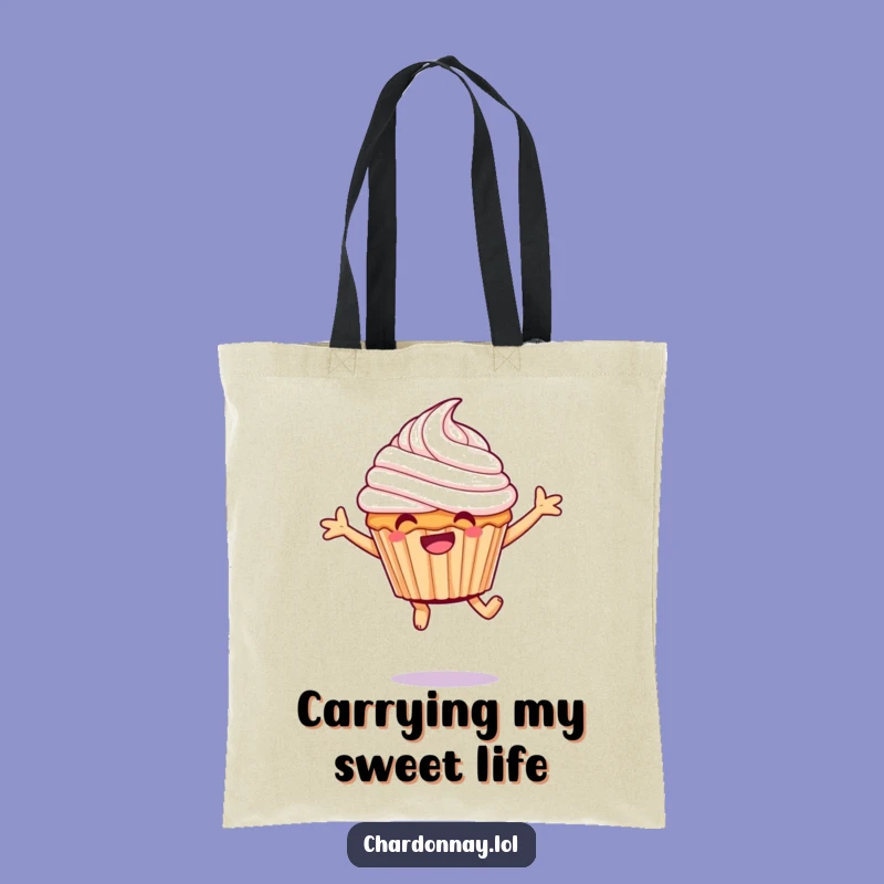 Funny Giggling Cupcake Tote Bag: Stylish Hilarious Frosting Leap, Perfect Funny Gift